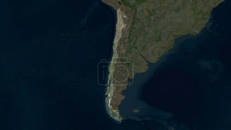 Chile auf einer hochauflösenden Satellitenkarte hervorgehoben