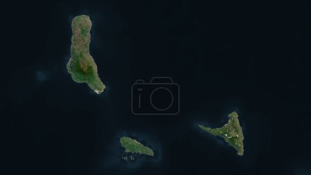 Comoras destacadas en un mapa satelital de alta resolución