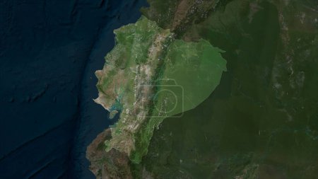 Ecuador highlighted on a high resolution satellite map