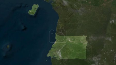 Equatorial Guinea highlighted on a high resolution satellite map