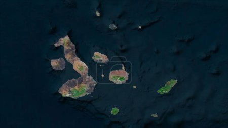 Galápagos - Ecuador destacado en un mapa satelital de alta resolución
