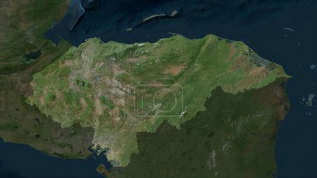 Honduras highlighted on a high resolution satellite map