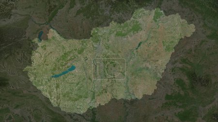 Hungría destaca en un mapa satelital de alta resolución