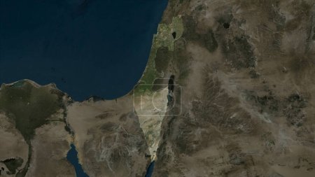 Israel highlighted on a high resolution satellite map