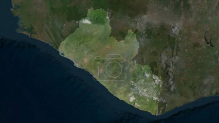 Libéria mis en évidence sur une carte satellite haute résolution