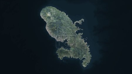 Martinique highlighted on a high resolution satellite map