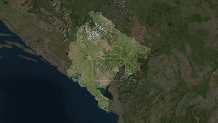 Montenegro highlighted on a high resolution satellite map