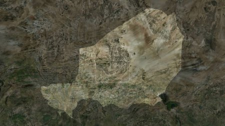 Níger destacado en un mapa satelital de alta resolución