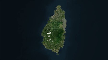 Saint Lucia highlighted on a high resolution satellite map