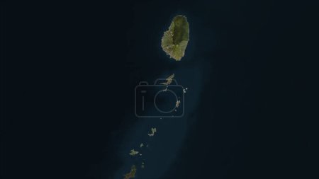 Saint-Vincent-et-les Grenadines mis en évidence sur une carte satellite haute résolution