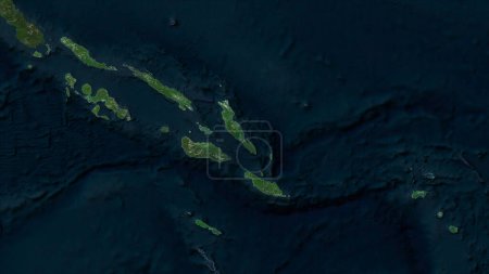 Solomon Islands highlighted on a high resolution satellite map