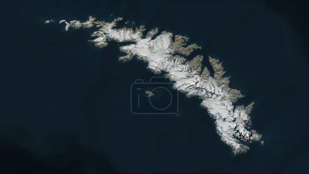 Südgeorgien - Südgeorgien und die Südlichen Sandwichinseln auf einer hochauflösenden Satellitenkarte hervorgehoben