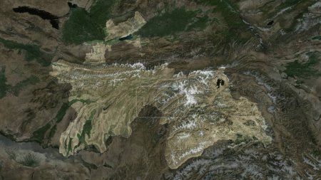Tajikistan highlighted on a high resolution satellite map