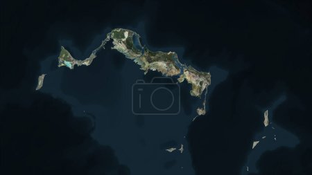 Islas Turcas y Caicos destacadas en un mapa satelital de alta resolución