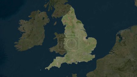 Inglaterra - Gran Bretaña destaca en un mapa satelital de alta resolución