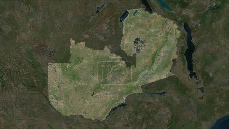 Zambie mis en évidence sur une carte satellite haute résolution