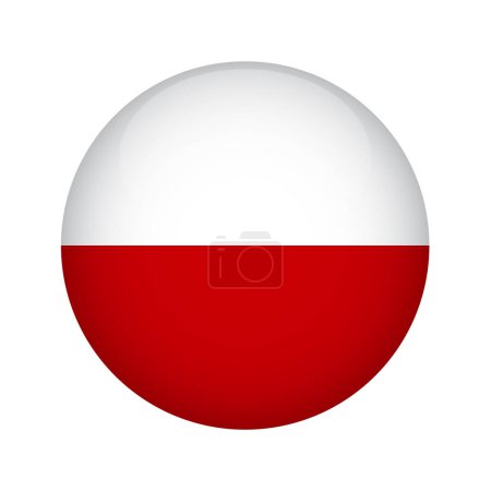 Ilustración de Botón bandera polaca. Elemento de diseño para sitios web, aplicaciones. Ilustración vectorial aislada sobre fondo blanco - Imagen libre de derechos
