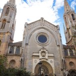 Gothic facade of the church of San Vicente Ferrer in Valencia with pinnacles
