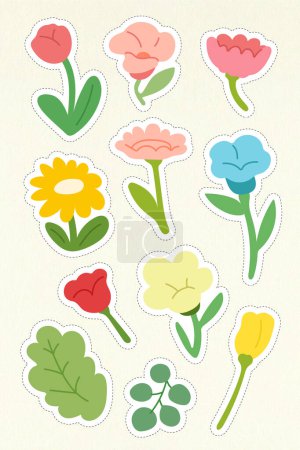Photo for Set of stickers for the holiday of the flowers. vector illustration. - Royalty Free Image