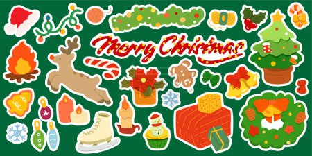 Ilustración de Navidad y Año Nuevo símbolos - Imagen libre de derechos