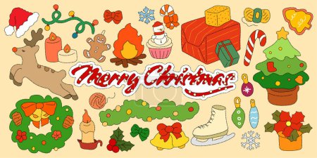 Téléchargez les illustrations : Joyeux Noël et bonne année fond - en licence libre de droit