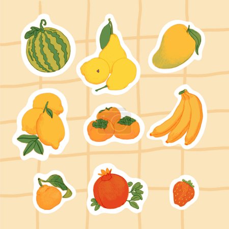 Illustration for Fruits set, vector illustration - Royalty Free Image