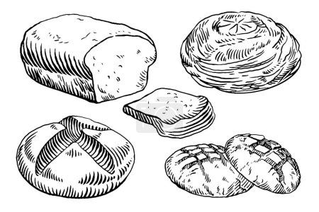 Téléchargez les illustrations : Croquis pain et pain - en licence libre de droit