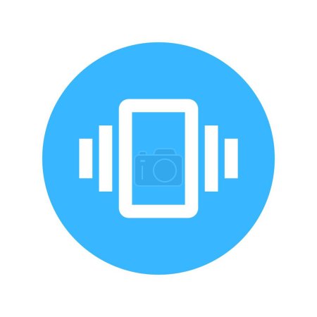 Foto de Vibration icon, isolated sign in flat style, in blue circle. - Imagen libre de derechos