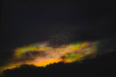 Photo for A rainbow cloud  called cloud iridescence nature background - Royalty Free Image