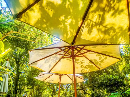 Foto de Iluminación del jardín: Mejorando la belleza con las luces solares Outsunny Sun Parasol en blanco - Imagen libre de derechos