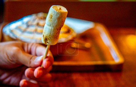 Foto de Delicias de fogata: Alicates de malvavisco y tenedores de perritos calientes para S 'mores perfectos y tostado Weenie - Imagen libre de derechos