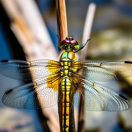 The Enigmatic Elegance: A Close-Up of a Stunning Dragonfly