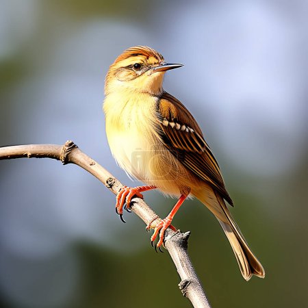 A Close Encounter with the Zitting Cisticola Bird on a Branch