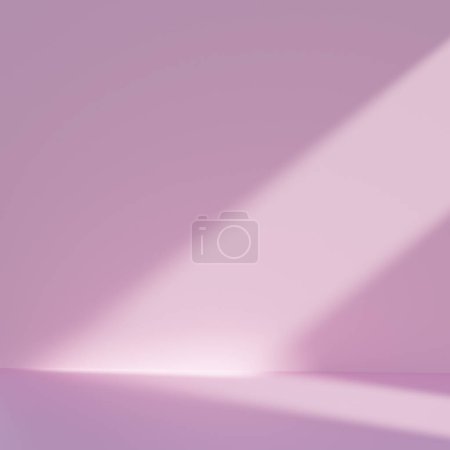 Téléchargez les photos : Pink mock up studio light with soft shadow, product presentation, 3d illustration. - en image libre de droit
