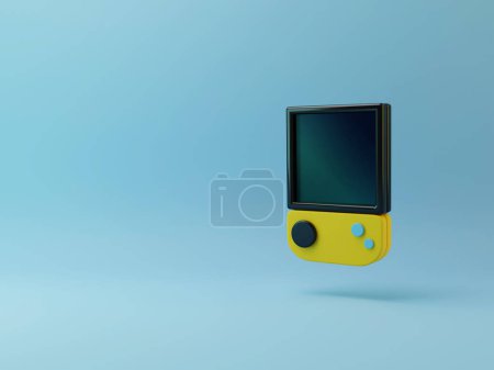 Photo for 3D illustration of game console on blue background. Game system illustration icon. - Royalty Free Image