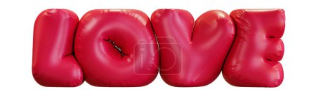 Photo for Inflated 3d word illustration in red color isolated on white. - Royalty Free Image