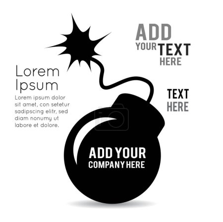Illustration for Bomb Icon, the silhouette of the vector - Royalty Free Image