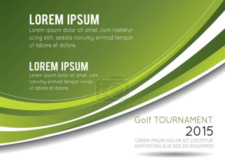 Téléchargez les illustrations : Fond de golf vert abstrait avec vague - conception de brochure ou flyer - en licence libre de droit