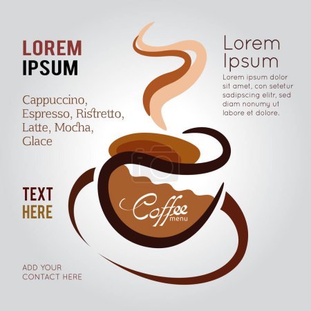 Téléchargez les illustrations : Tasse à café marron sur fond blanc, illustration - en licence libre de droit