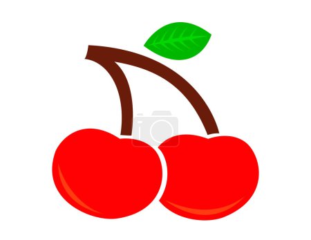 Illustration for Drawing of cherry icon. Vector illustration - Royalty Free Image