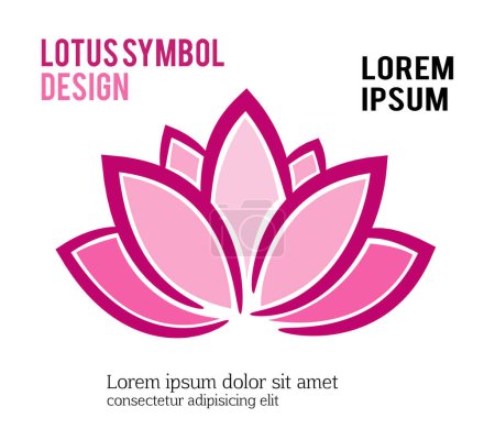 Illustration for Lotus symbol isolated on white - illustration, concept icon - Royalty Free Image