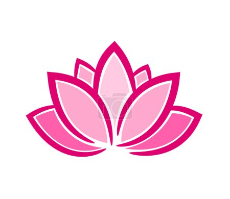 Téléchargez les illustrations : Symbole Lotus isolé sur blanc - illustration, icône concept - en licence libre de droit