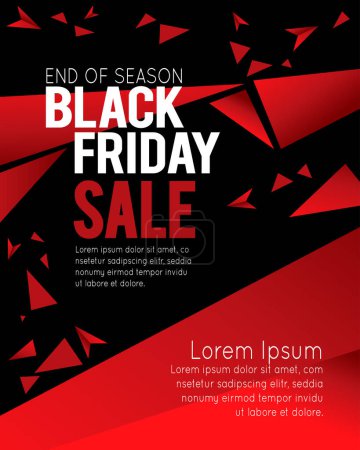 Illustration for Black friday sale banner layout design. Abstract vector background. - Royalty Free Image