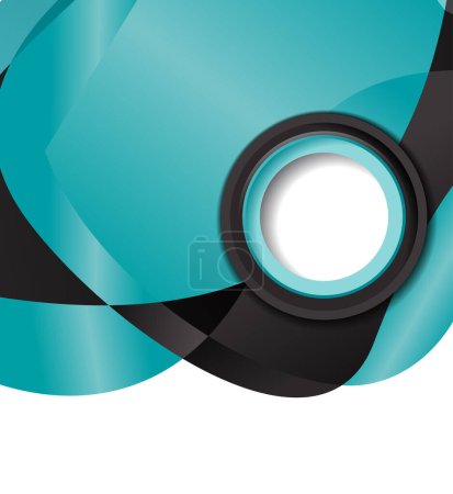 Illustration for Background concept design for brochure or flyer, abstract vector illustration. Circle with wawes - Royalty Free Image