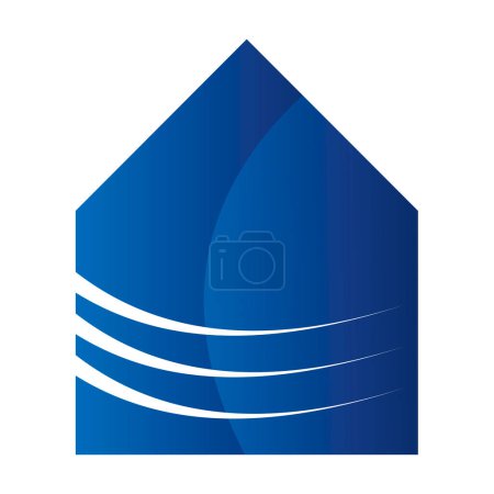 Illustration for Blue real estate icon - illustration - Royalty Free Image