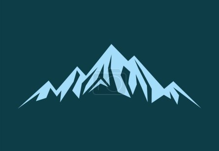 Ilustración de Icono de vector de montaña aislado sobre fondo azul - imagen estilizada. - Imagen libre de derechos