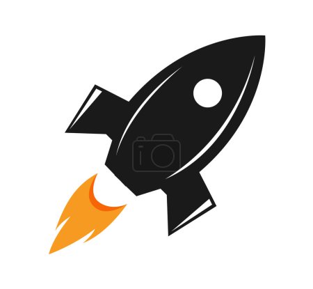 Illustration for Isolated symbol rocket. Vector illustration on white background. - Royalty Free Image