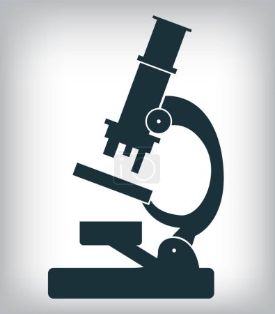 Ilustración de El icono del microscopio. Medicina e investigación, laboratorio, símbolo de la ciencia. Ilustración vectorial - Imagen libre de derechos