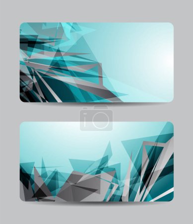 Ilustración de Conjunto de tarjetas de visita triángulo vectorial para su diseño, abstracto Ilustración. - Imagen libre de derechos