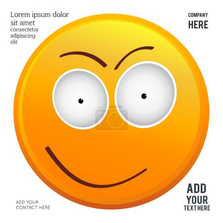 Illustration for Smiling emoticon with happy eyes. Vector illustration - Royalty Free Image